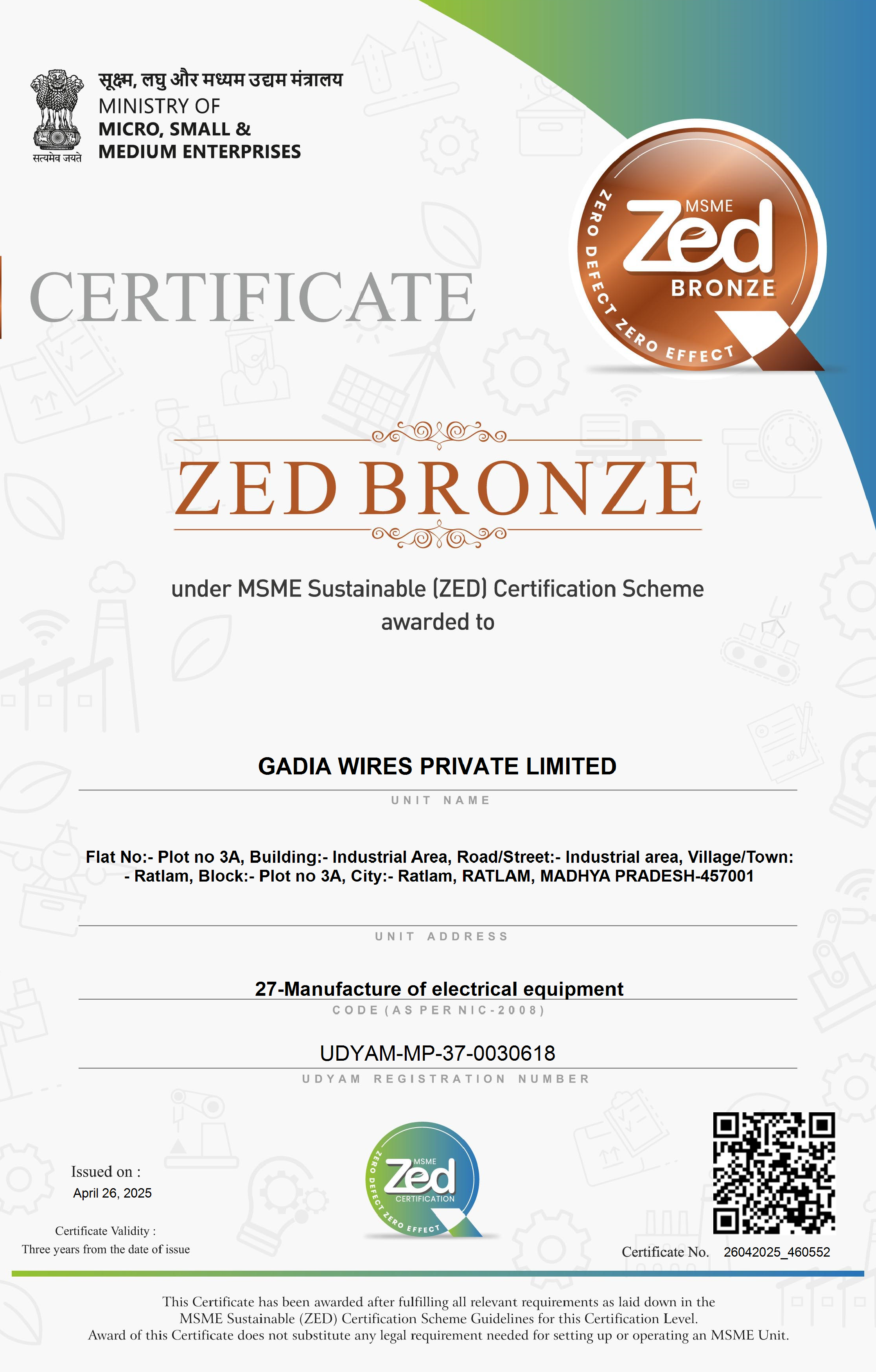 ZED Certificate